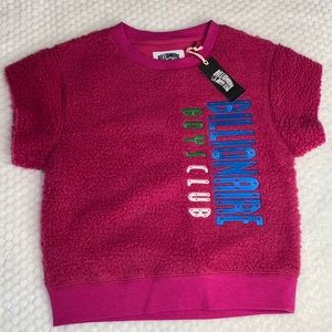 NEW BILLIONAIRE BOYS CLUB kids short sleeve pink sweater size 7/8